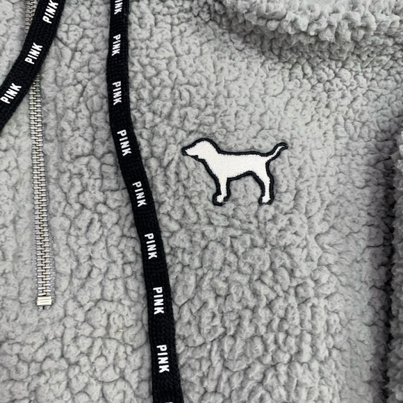 VS Pink Sherpa Teddy Grey Pullover - Picture 5 of 5